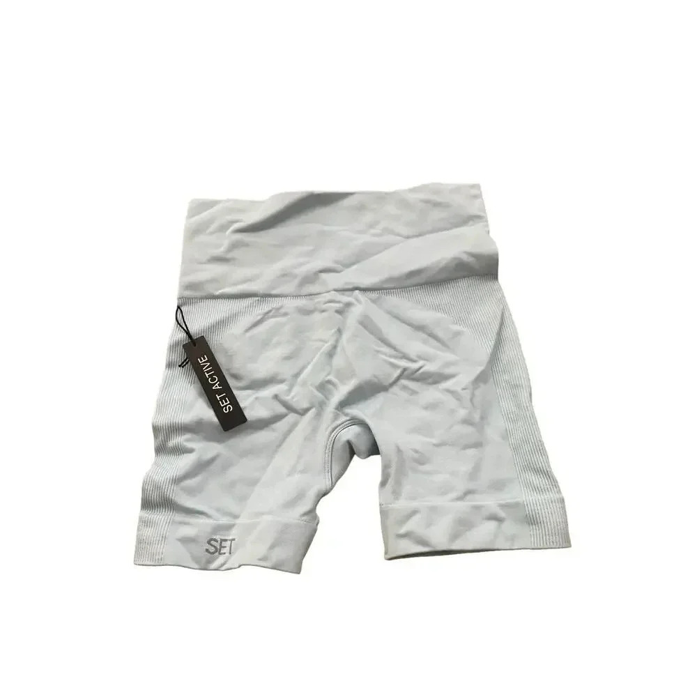 Active Set Gray High-Waisted Seamless Biker Shorts Size XS